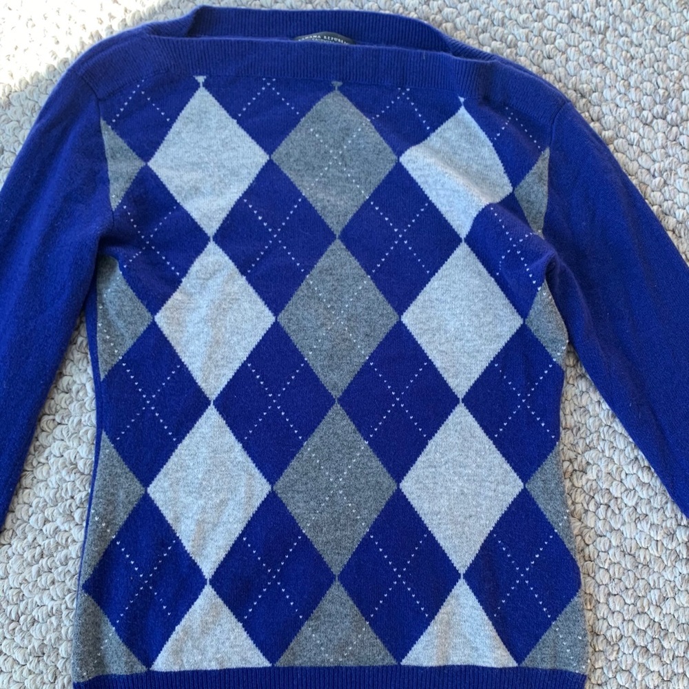 BANANA REPUBLIC Cashmere Argyle Boatneck Sweater